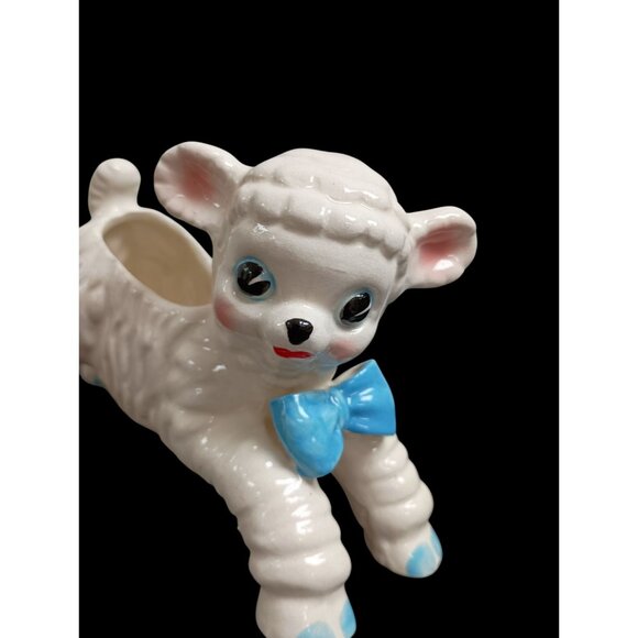Vintage Lamb Planter NAPCO Japan MCM Hand Painted Porcelain - Picture 2 of 7
